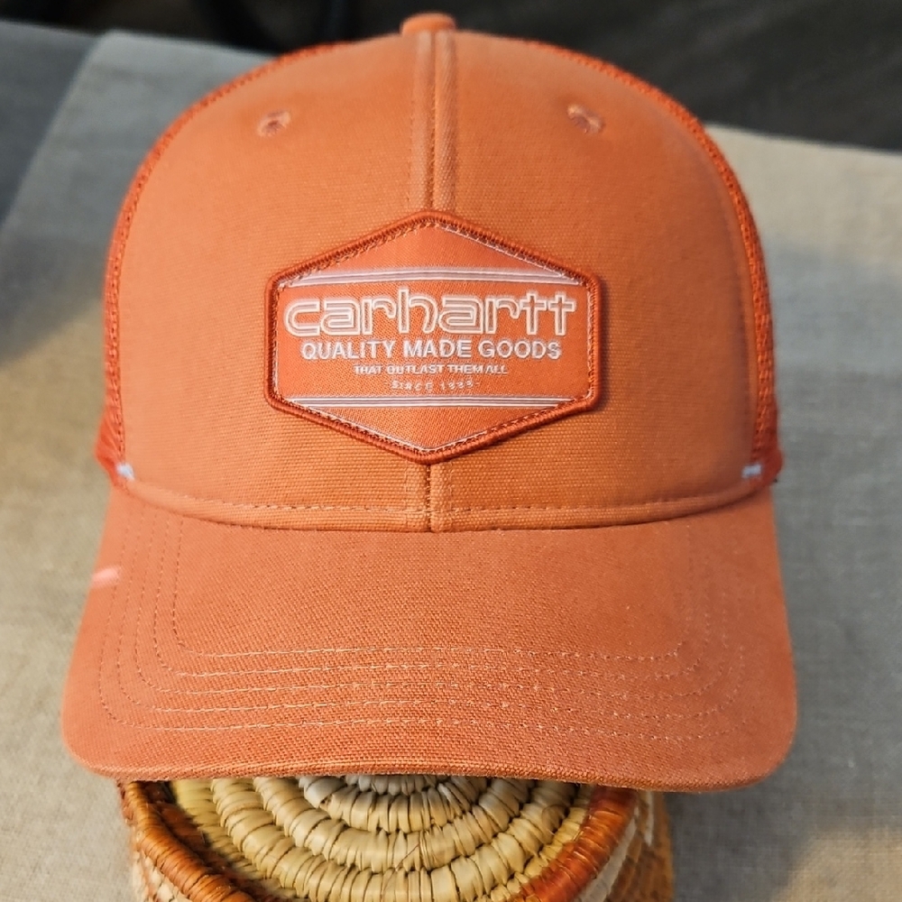 Carhartt Terracotta Orange Snapback Trucker Hat Mesh Back Hat